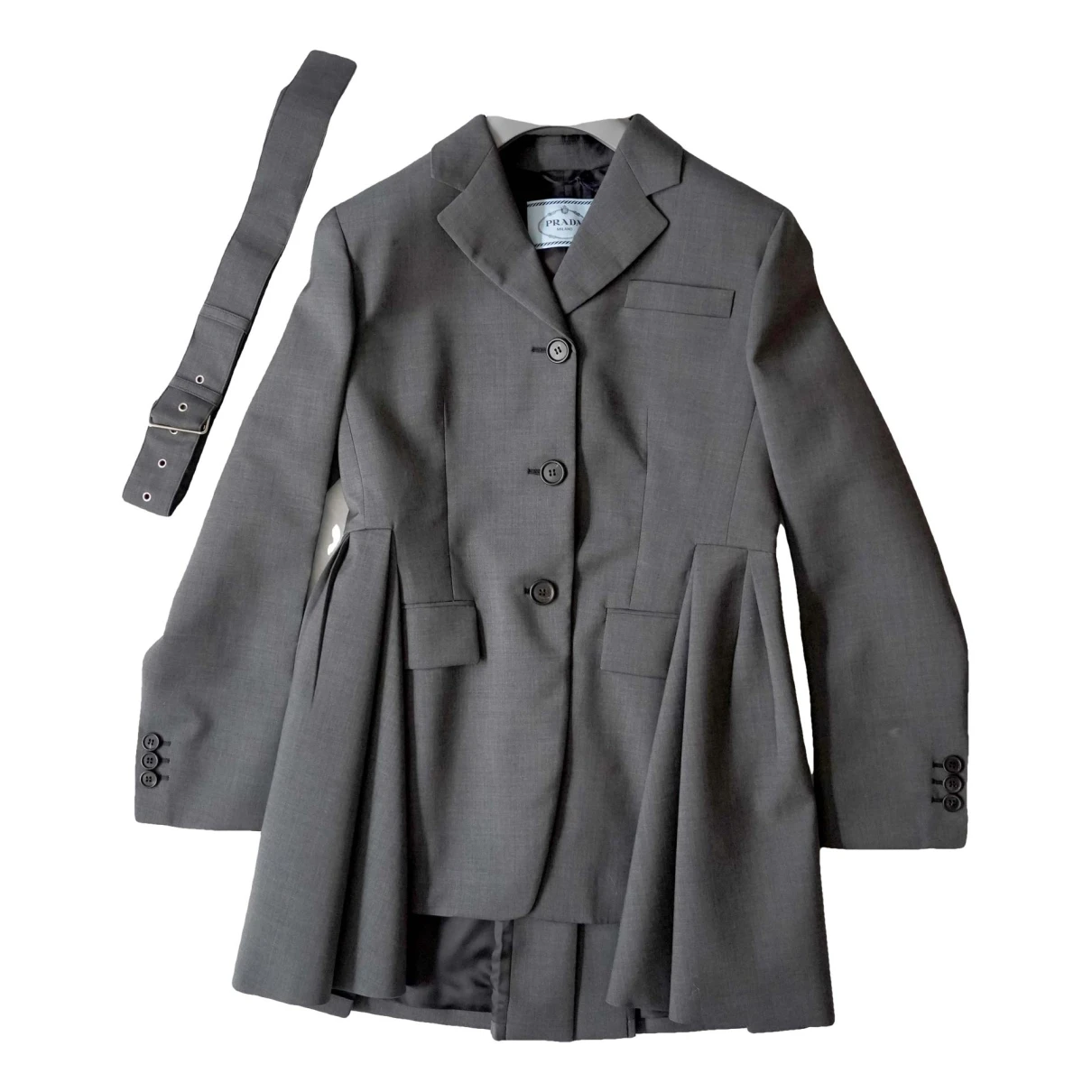 Pre-owned Prada Coat In Grey