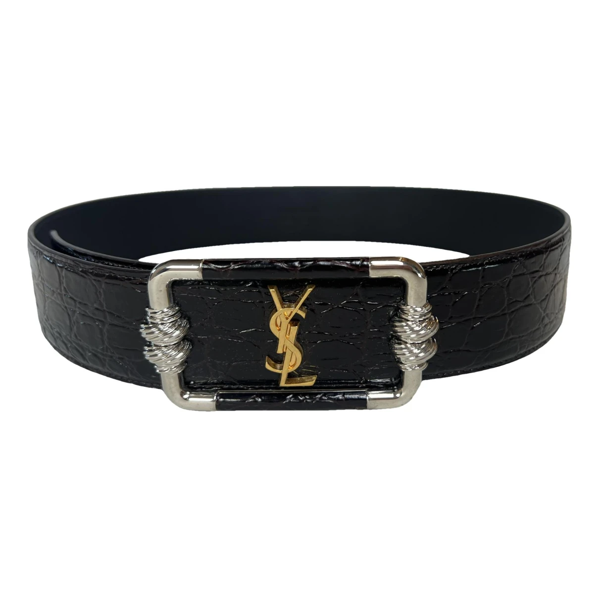 Pre-owned Saint Laurent Patent Leather Belt In Brown
