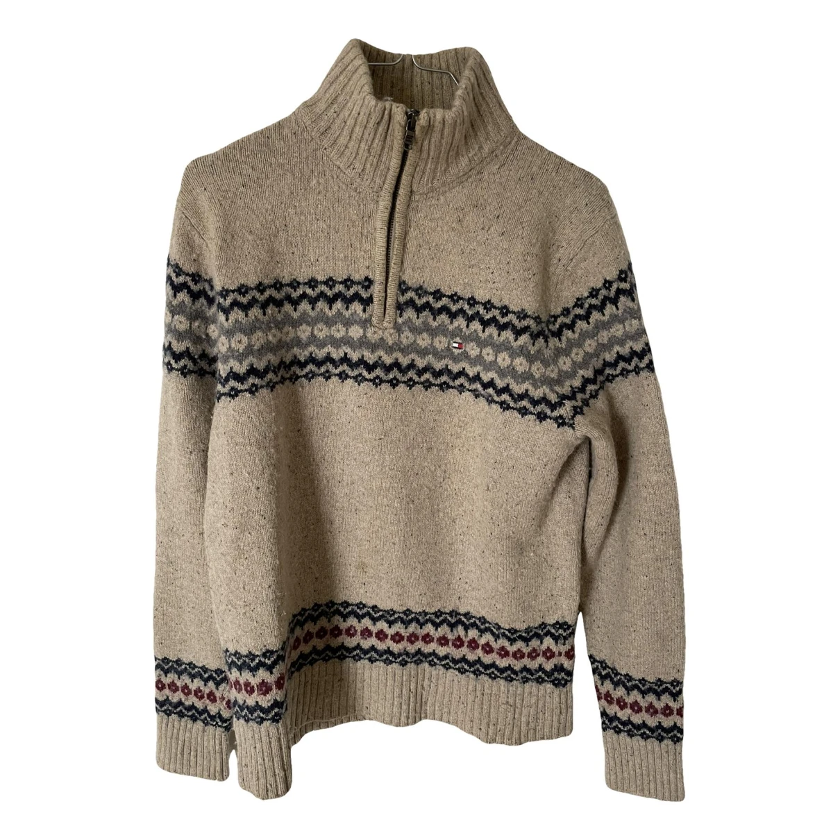 Pre-owned Tommy Hilfiger Wool Sweatshirt In Beige