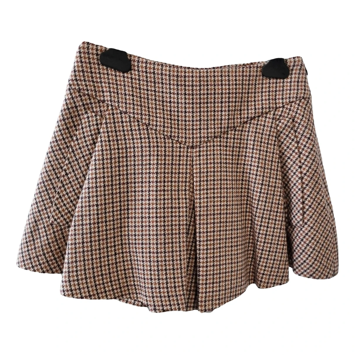Pre-owned Maje Mini Skirt In Beige