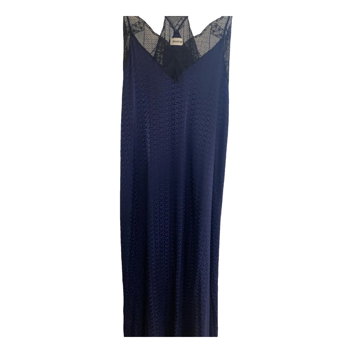Pre-owned Zadig & Voltaire Spring Summer 2020 Silk Maxi Dress In Blue