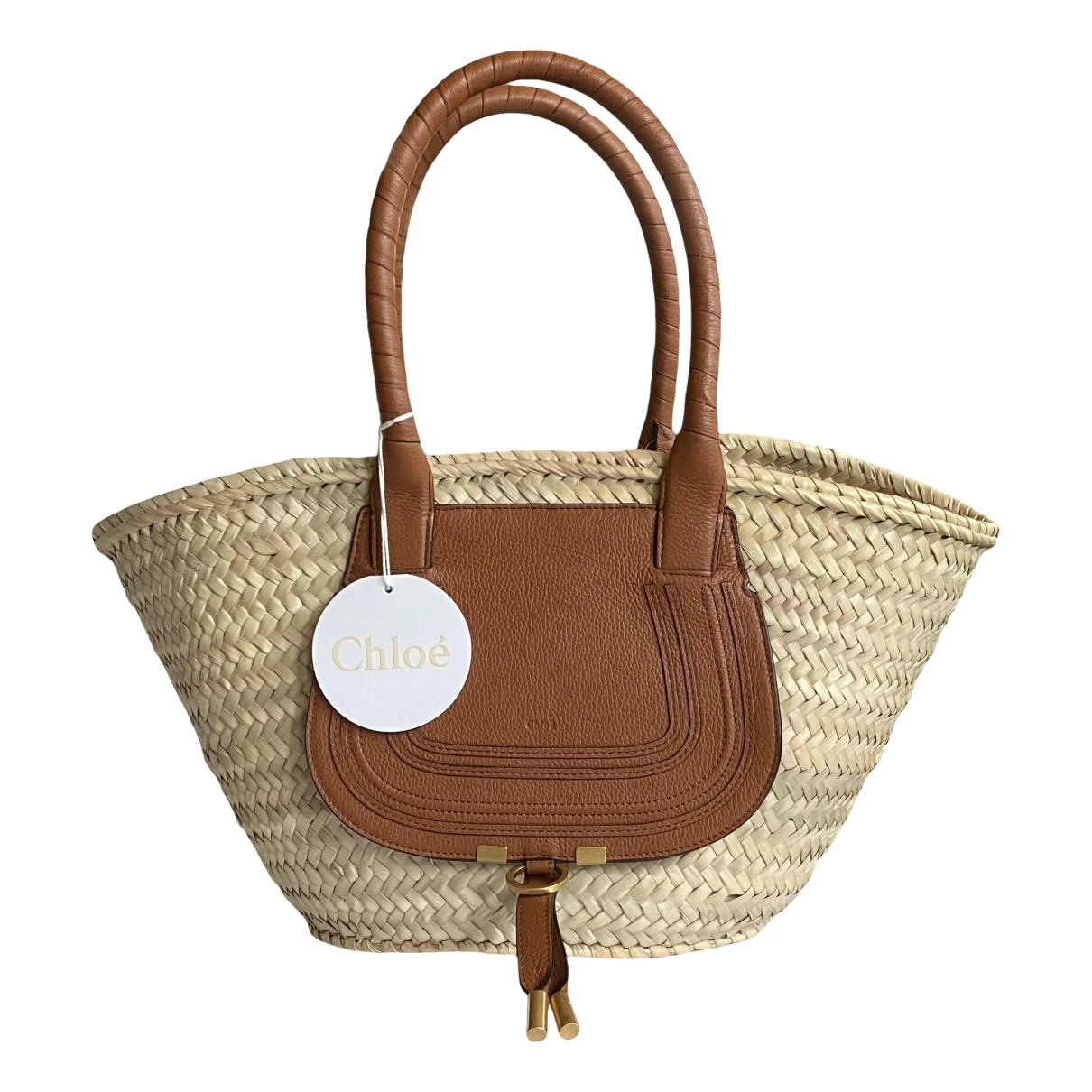 Pre-owned Chloé Marcie Leather Tote In Brown