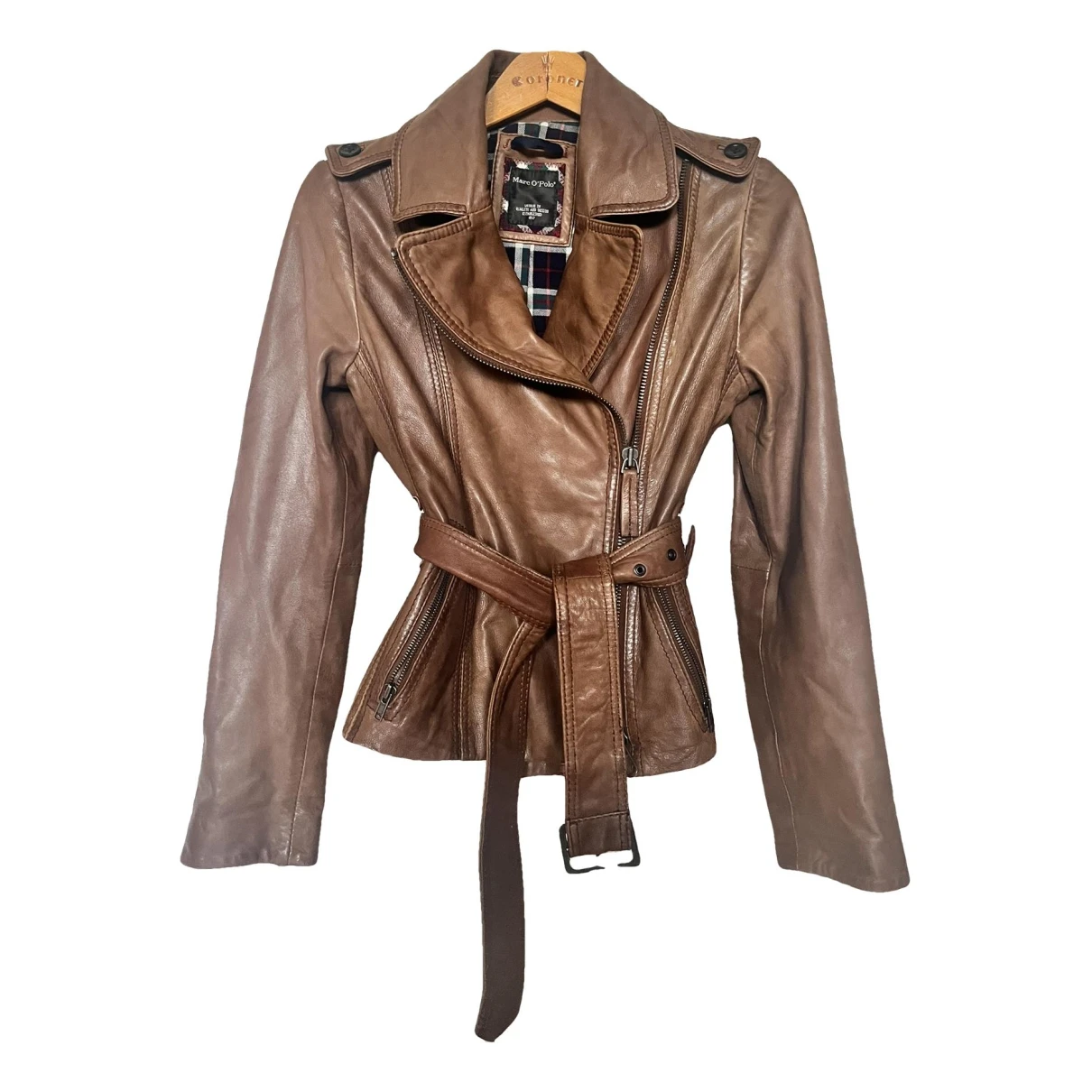 Pre-owned Marc O'polo Leather Jacket In Brown