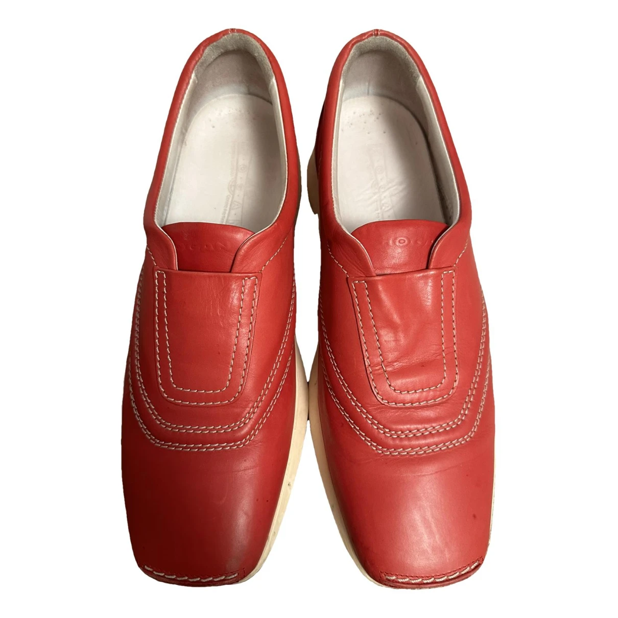 Pre-owned Hogan Leather Flats In Red