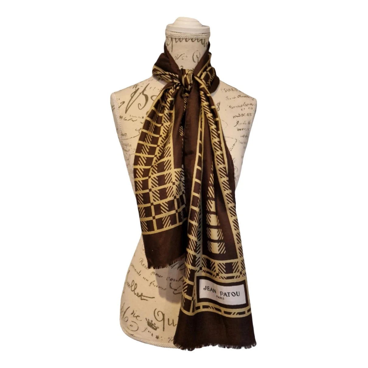 Pre-owned Jean Patou Silk Scarf In Brown