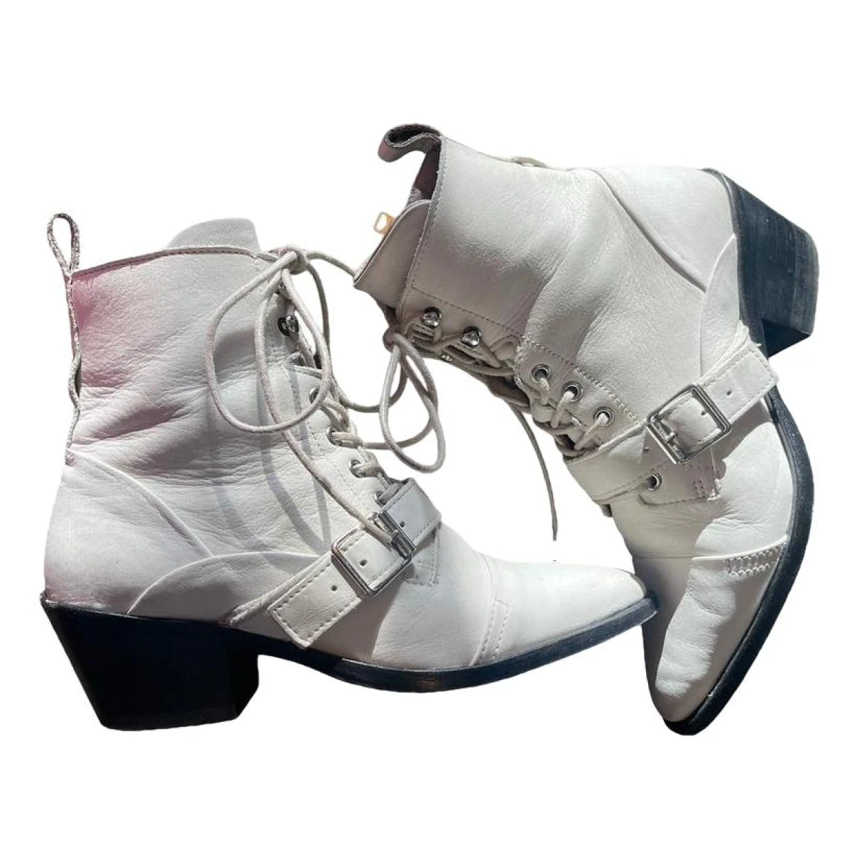 Pre-owned Allsaints Leather Boots In White