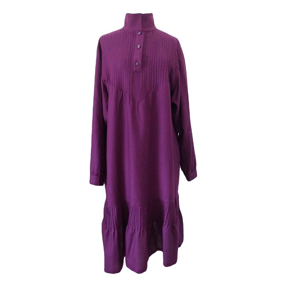 Pre-owned Laura Biagiotti Wool Maxi Dress In Purple
