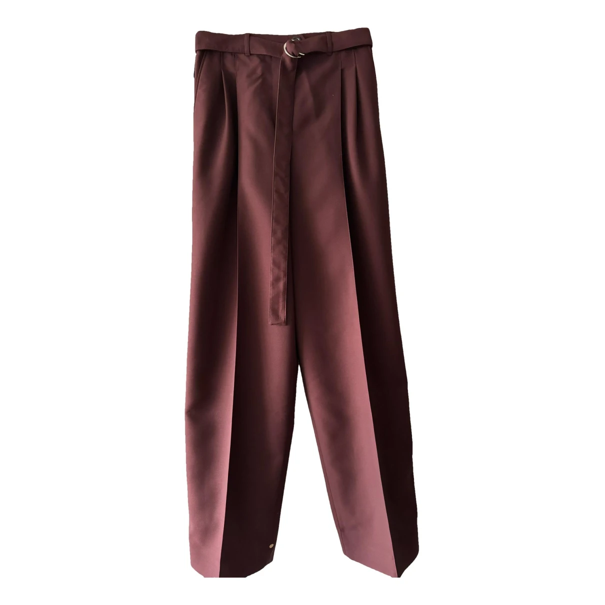 Pre-owned Peter Do Wool Trousers In Burgundy