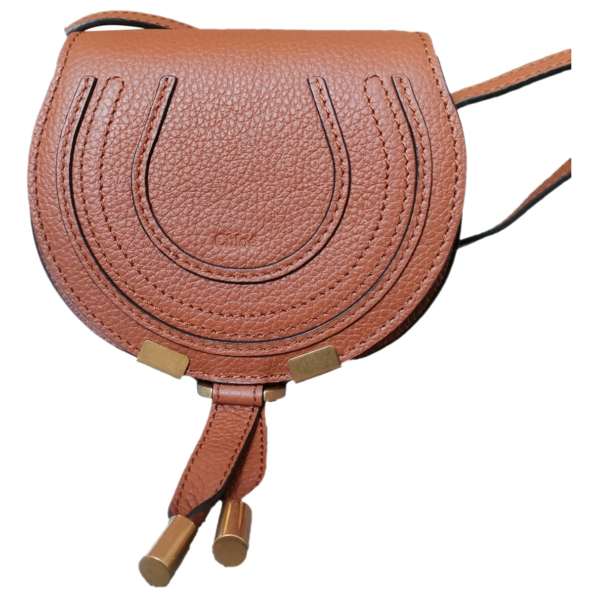 Pre-owned Chloé Marcie Leather Crossbody Bag In Brown