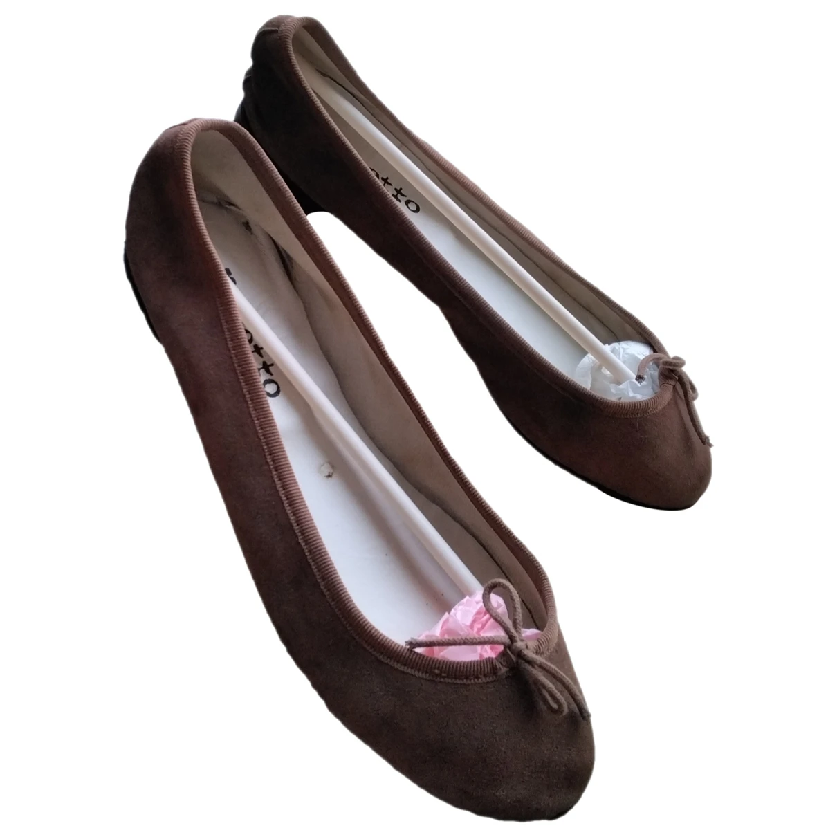 Pre-owned Repetto Leather Ballet Flats In Brown