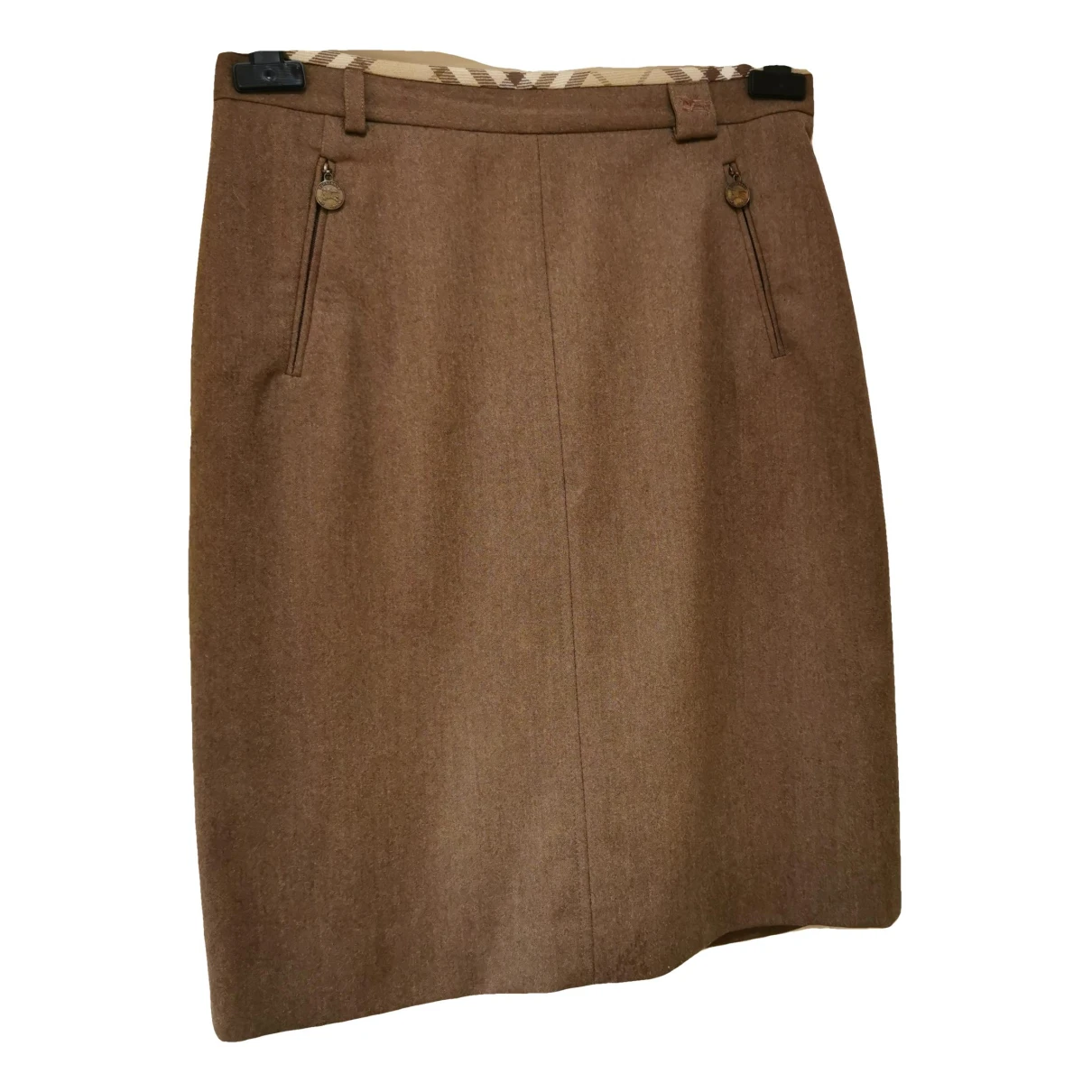 Pre-owned Burberry Wool Skirt In Brown