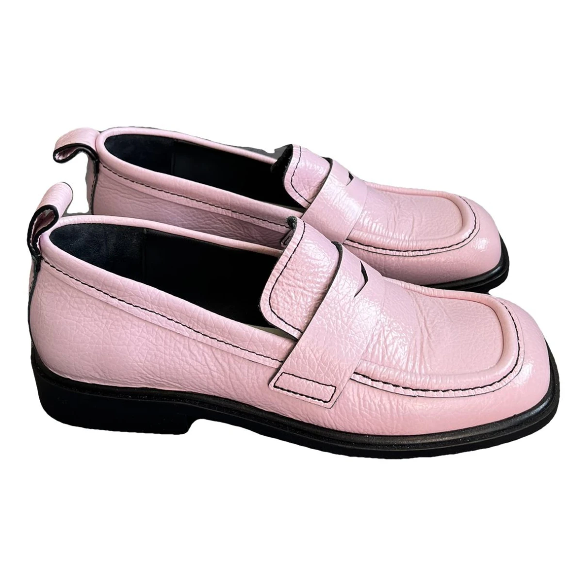 Pre-owned Bimba Y Lola Leather Flats In Pink