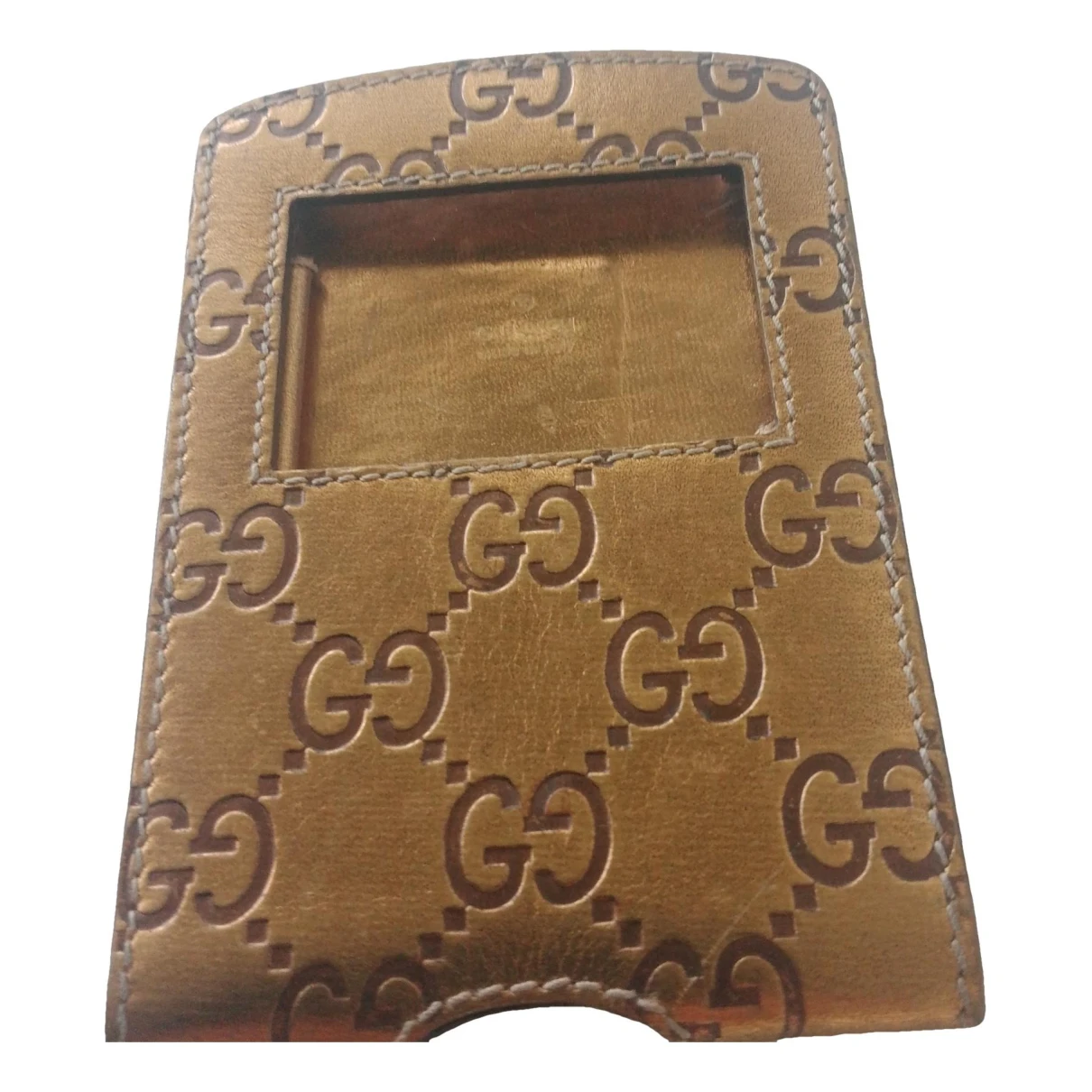 Pre-owned Gucci Leather Purse In Gold