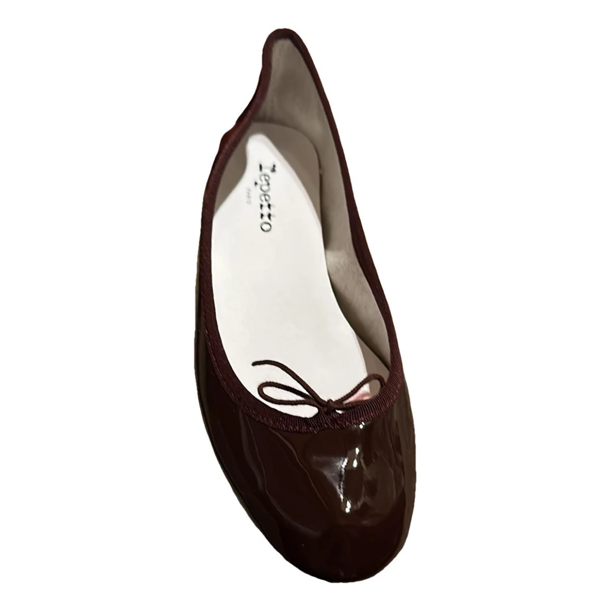 Pre-owned Repetto Patent Leather Ballet Flats In Burgundy
