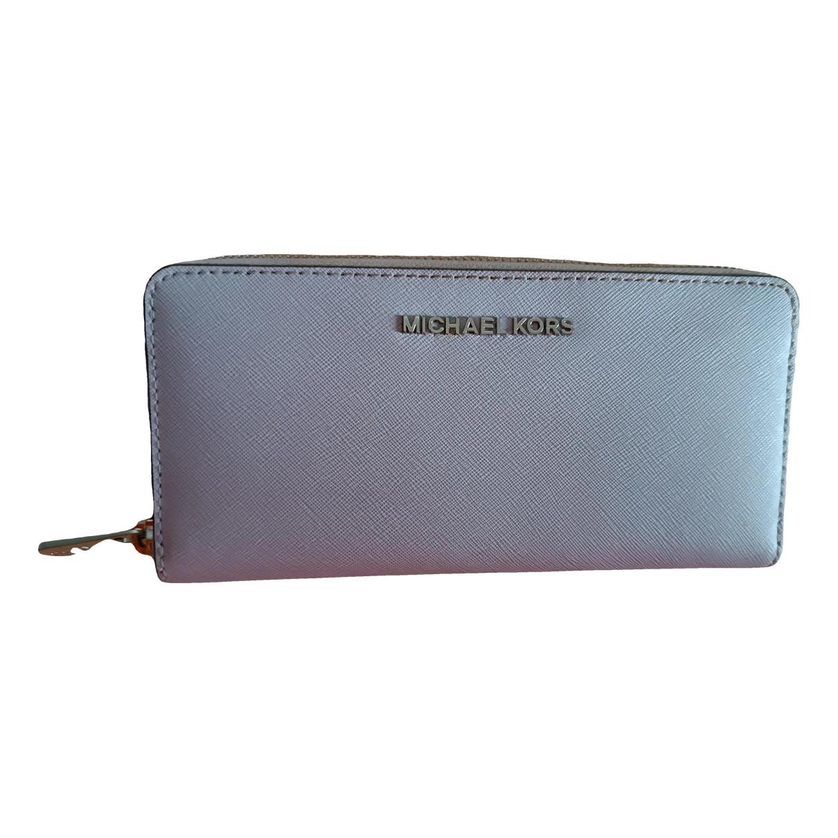 Pre-owned Michael Kors Vegan Leather Wallet In Purple