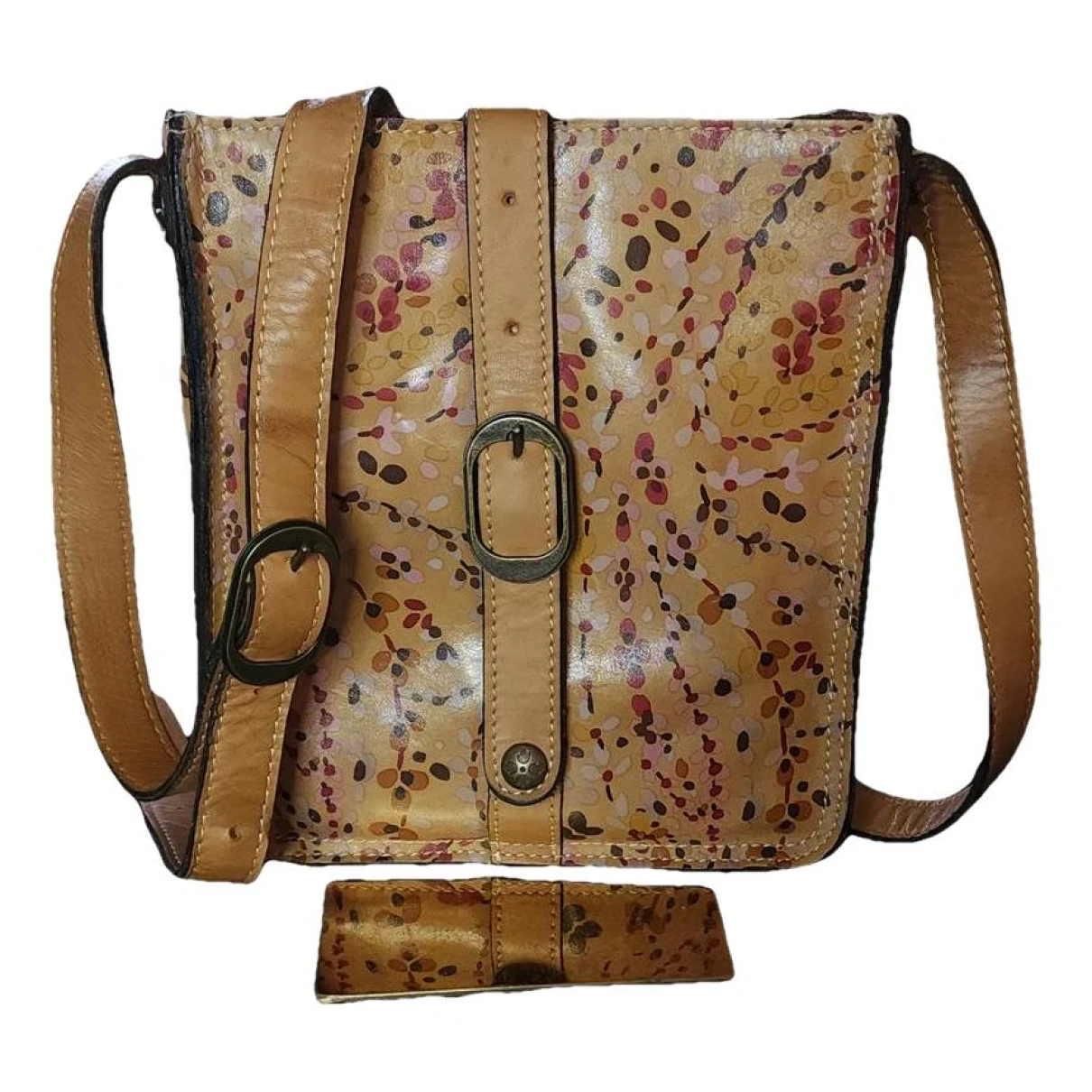 Pre-owned Patricia Nash Exotic Leathers Crossbody Bag In Multicolour