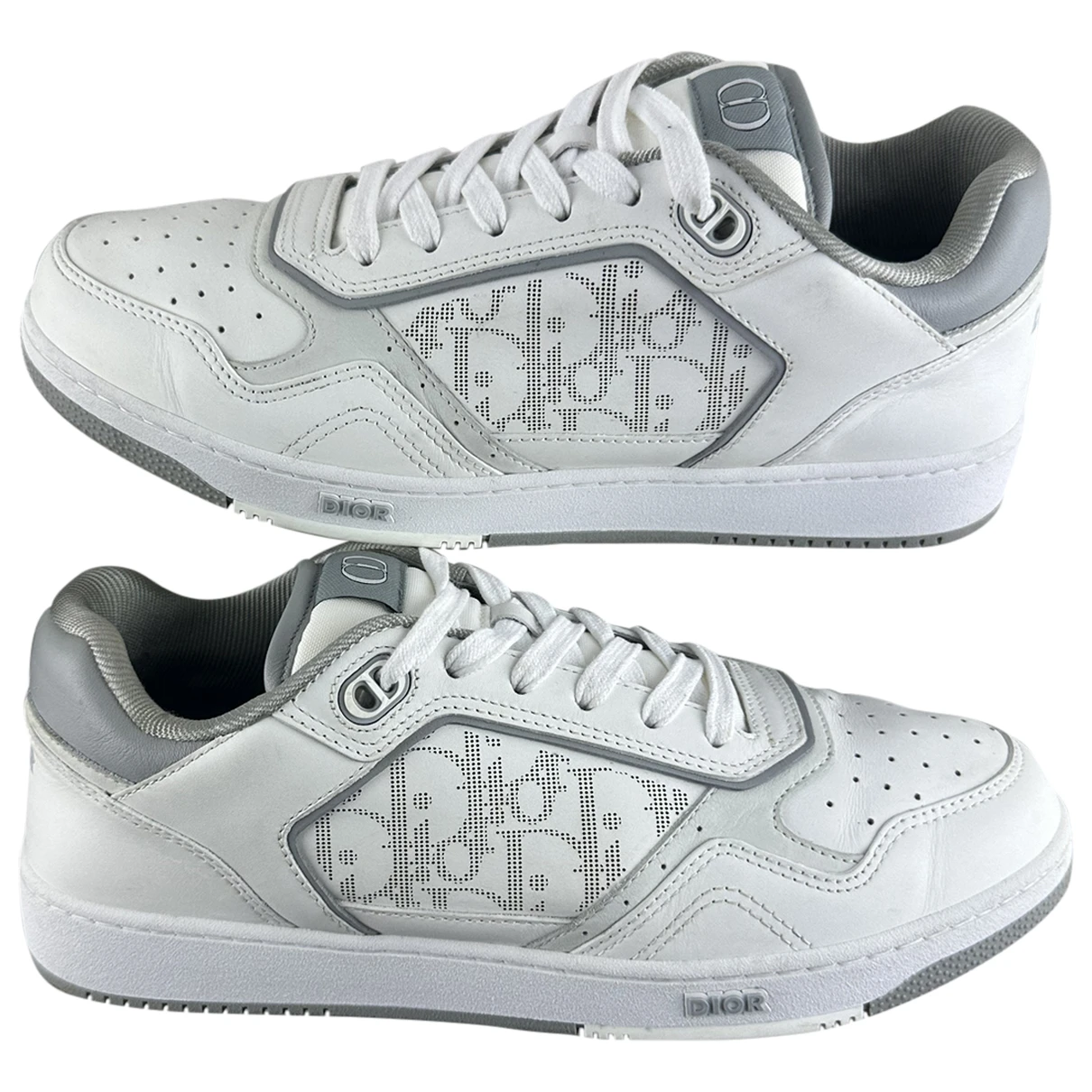 Pre-owned Dior B27 Leather Low Trainers In White