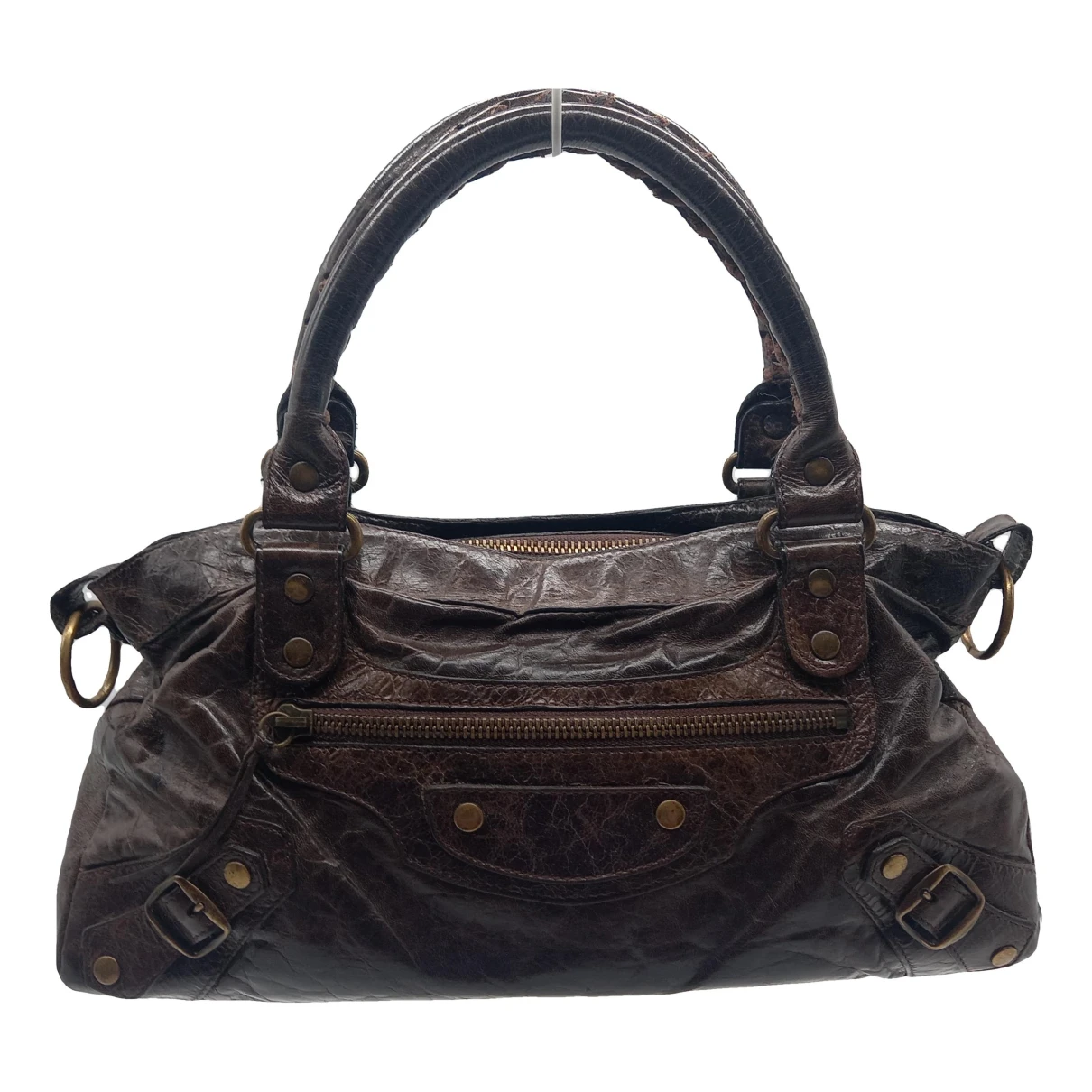 Pre-owned Balenciaga City Leather Handbag In Brown