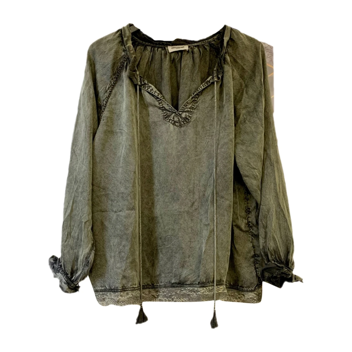 Pre-owned Zadig & Voltaire Blouse In Khaki