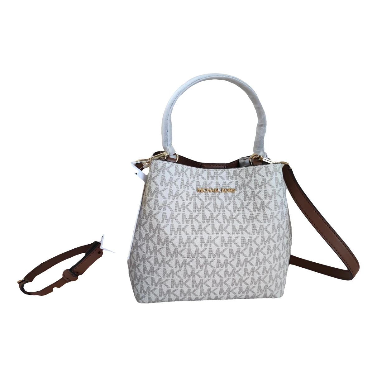 Pre-owned Michael Kors Cloth Crossbody Bag In White