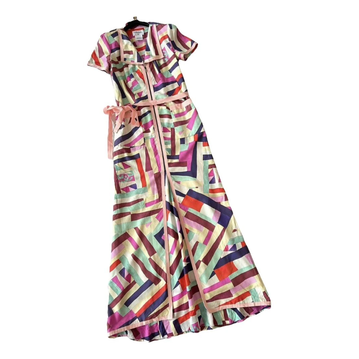 Pre-owned Chanel Silk Maxi Dress In Multicolour