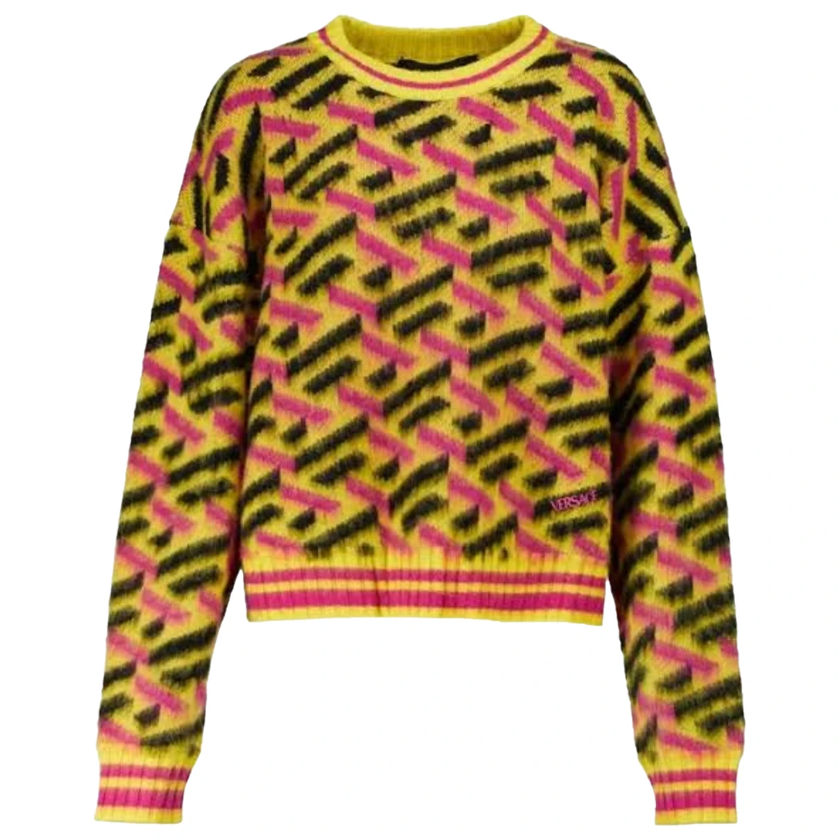 Pre-owned Versace Wool Jumper In Yellow