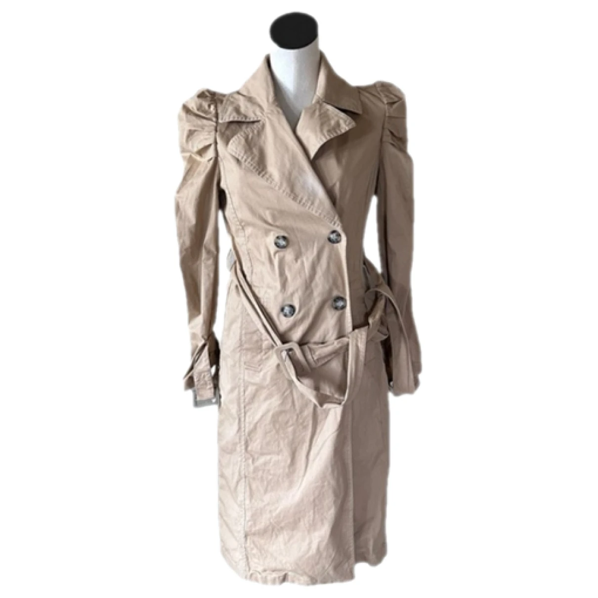 Pre-owned Avec Les Filles Trench Coat In Beige