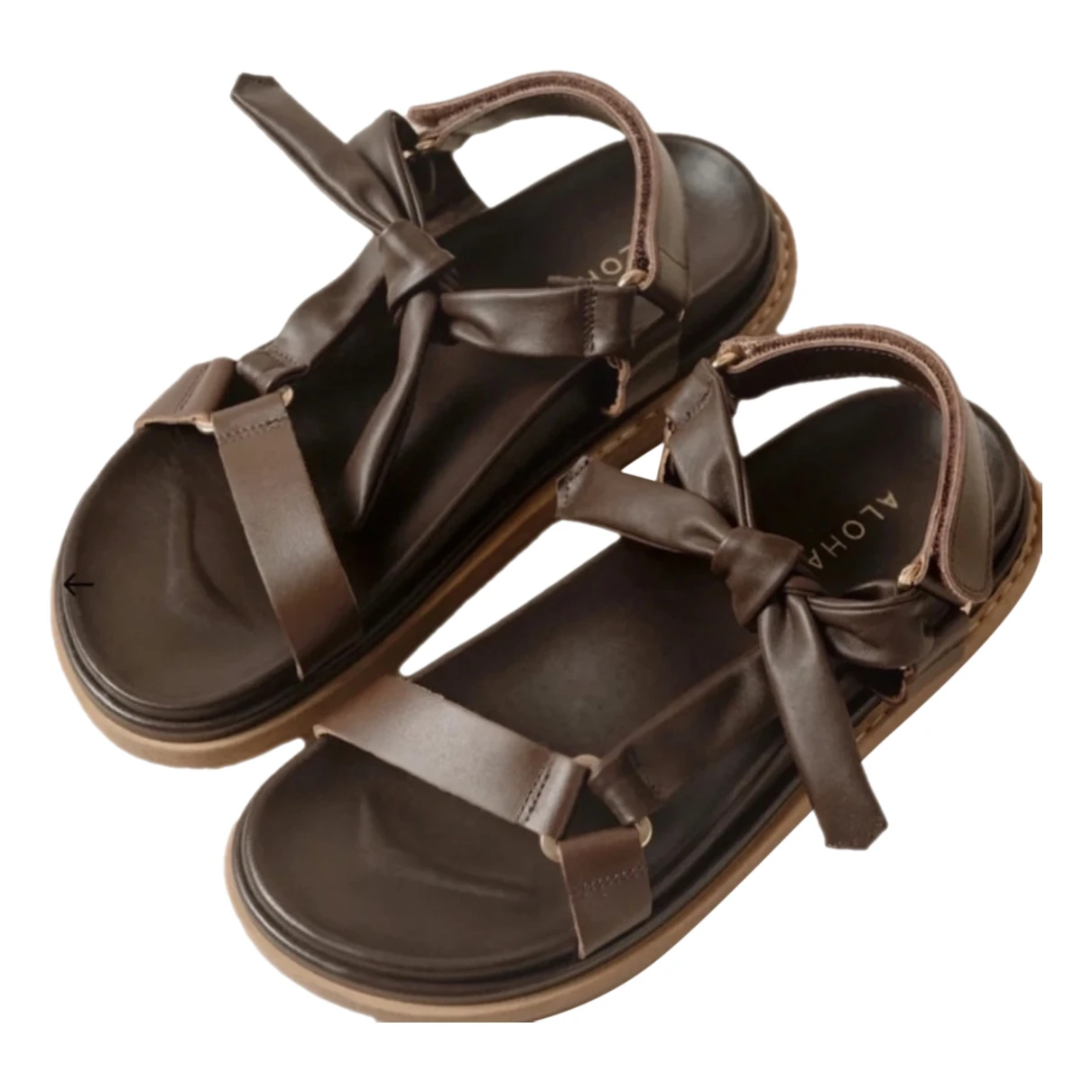 Pre-owned Alohas Leather Sandal In Brown