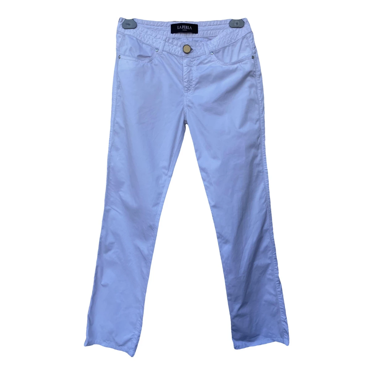Pre-owned La Perla Bootcut Jeans In White