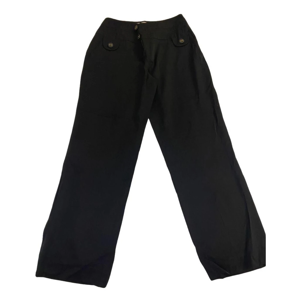 Pre-owned Kenzo Wool Carot Pants In Black