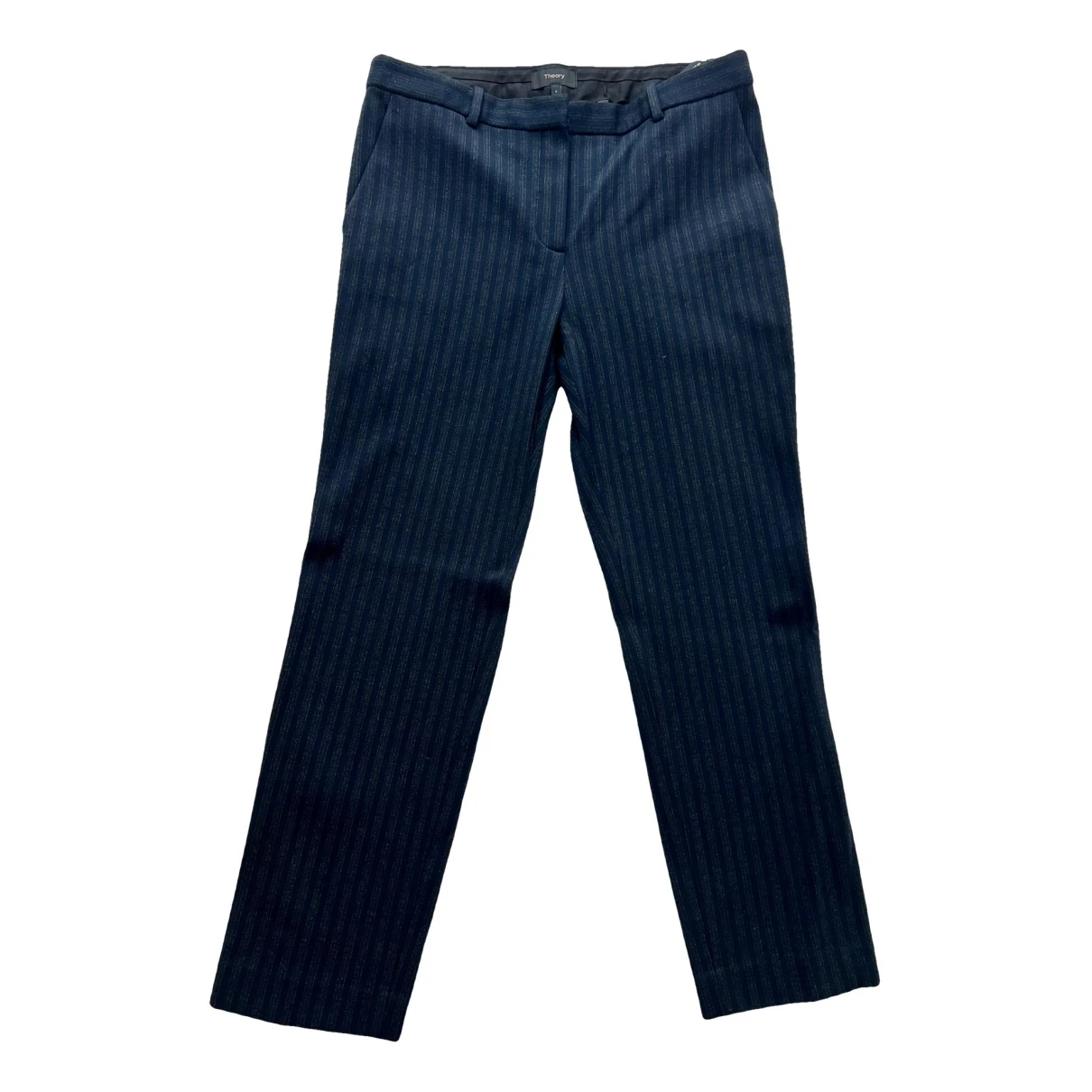 Pre-owned Theory Trousers In Navy