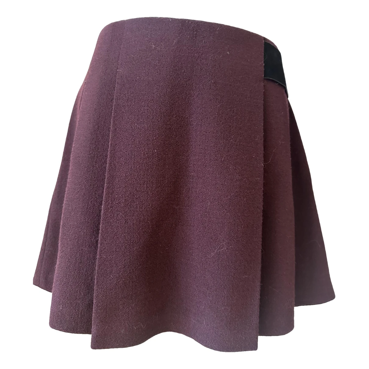 Pre-owned Proenza Schouler Wool Mini Skirt In Burgundy