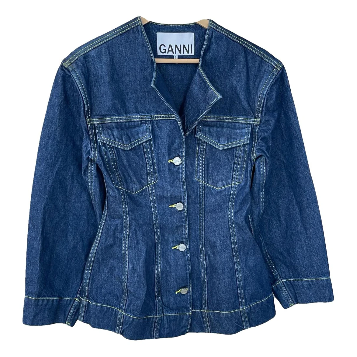 Pre-owned Ganni Jacket In Blue
