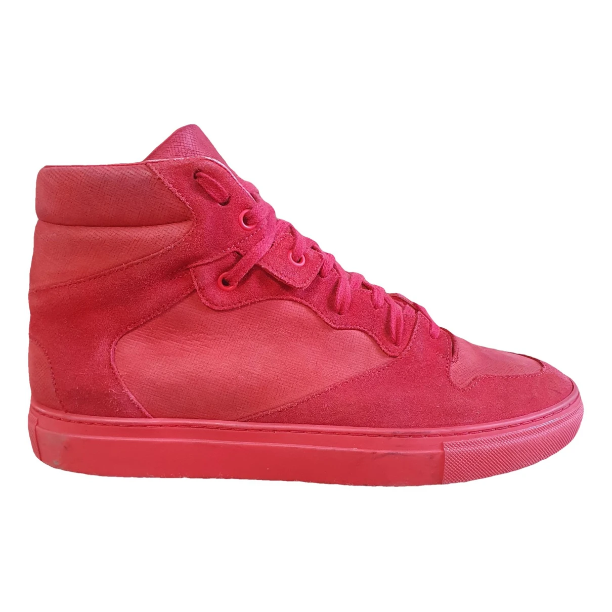 Pre-owned Balenciaga High Trainers In Red