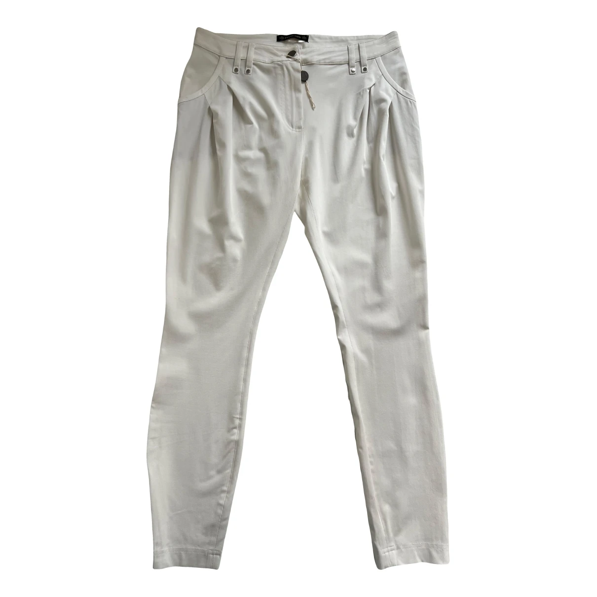Pre-owned Plein Sud Slim Pants In White