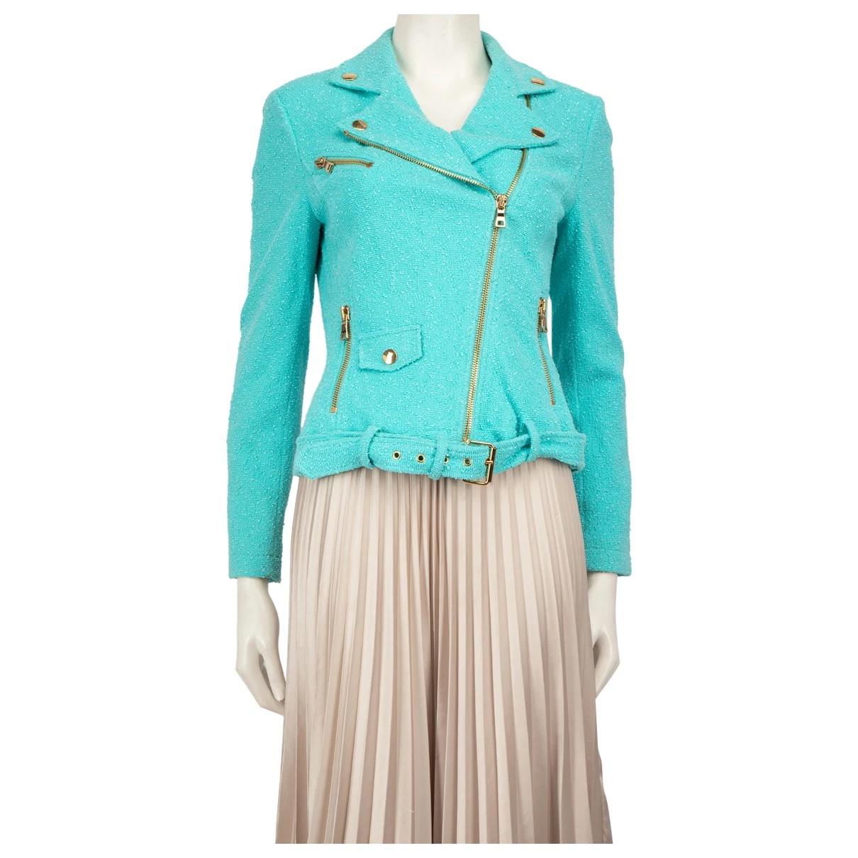 Pre-owned Moschino Tweed Jacket In Blue