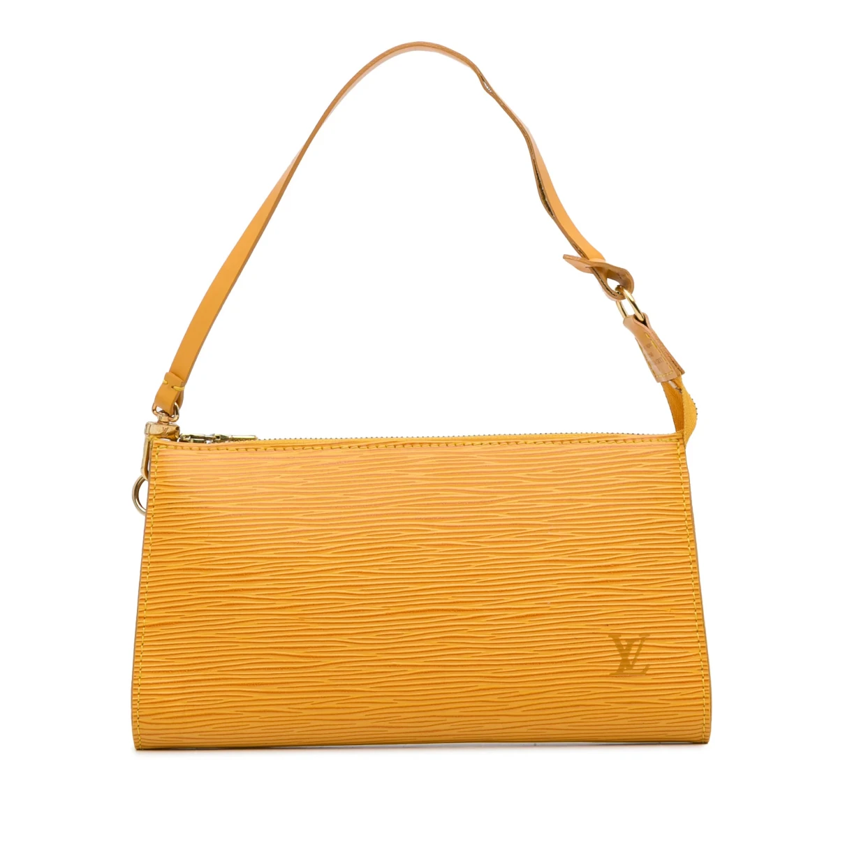 Pre-owned Louis Vuitton Pochette Accessoire Leather Bag In Yellow