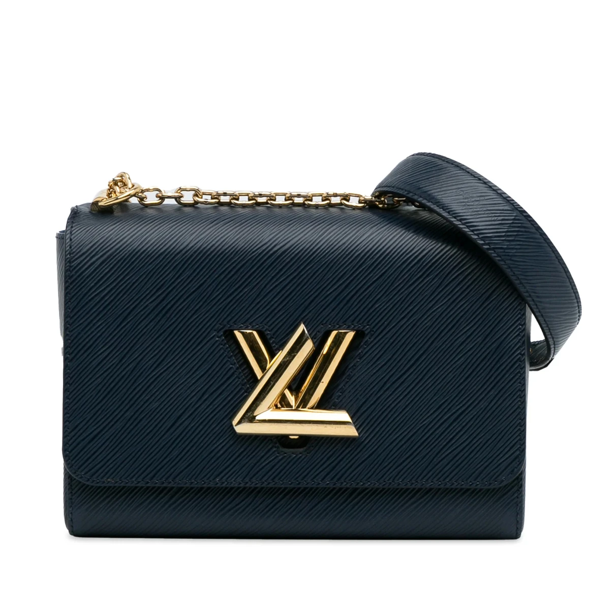 Pre-owned Louis Vuitton Twist Leather Crossbody Bag In Blue