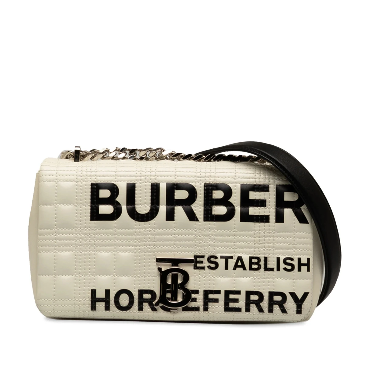Pre-owned Burberry Lola Leather Crossbody Bag In White