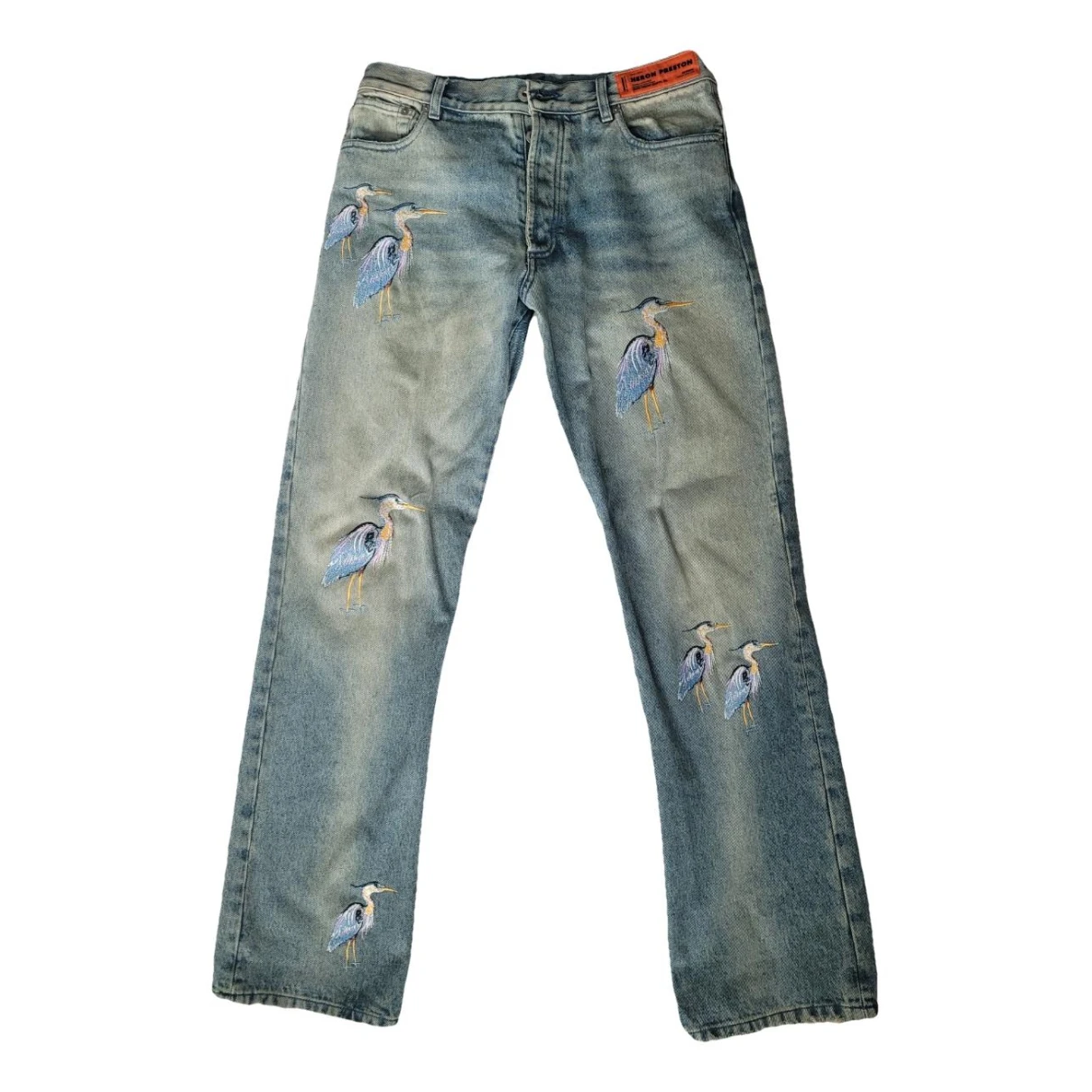 Pre-owned Heron Preston Straight Jeans In Blue