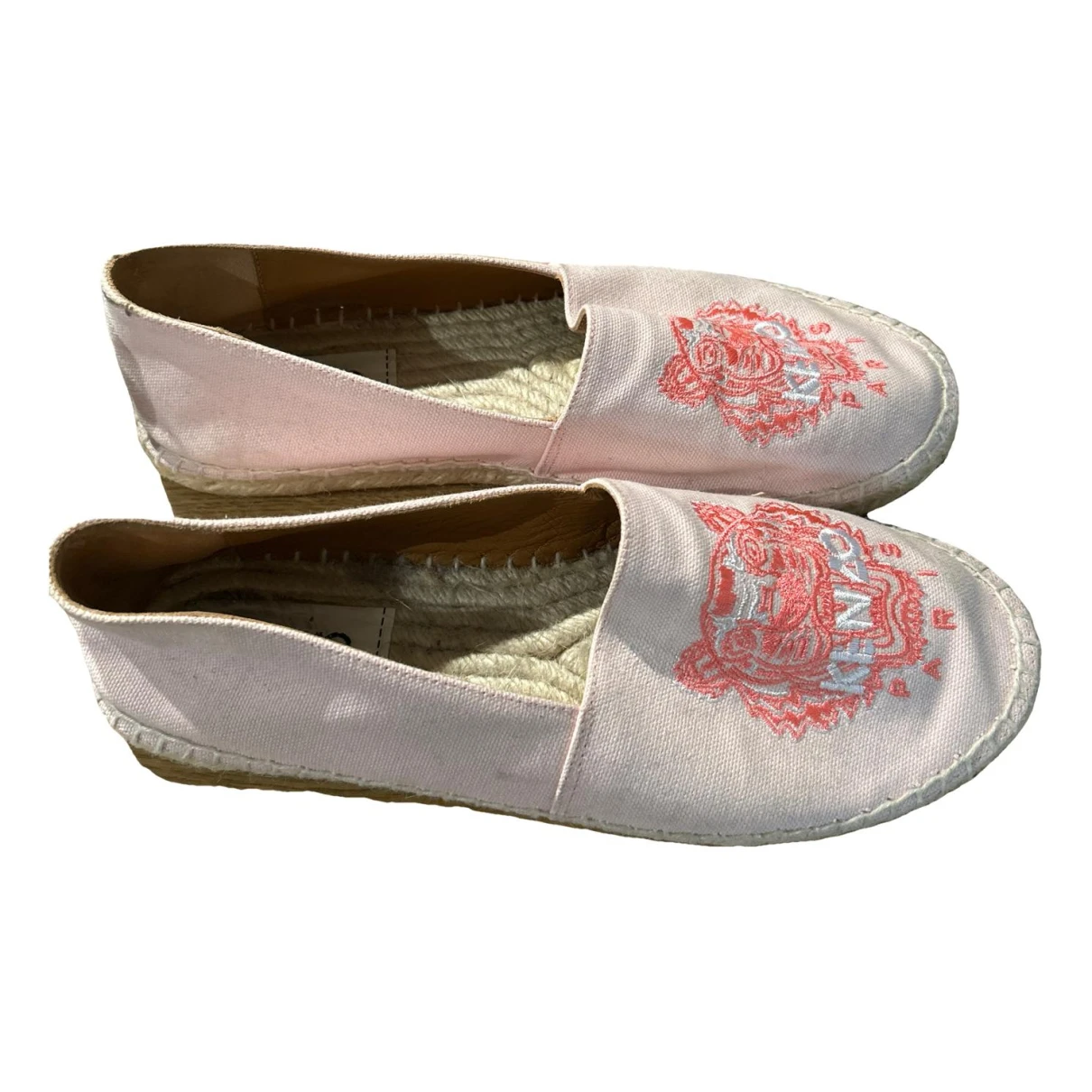 Pre-owned Kenzo Tiger Cloth Espadrilles In Pink