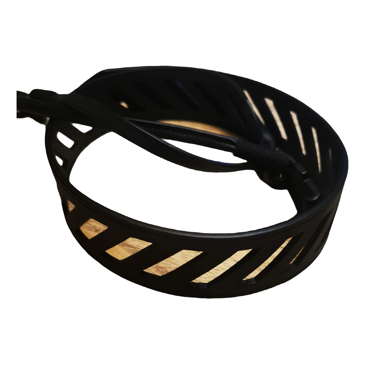 Pre-owned Off-white Leather Belt In Black