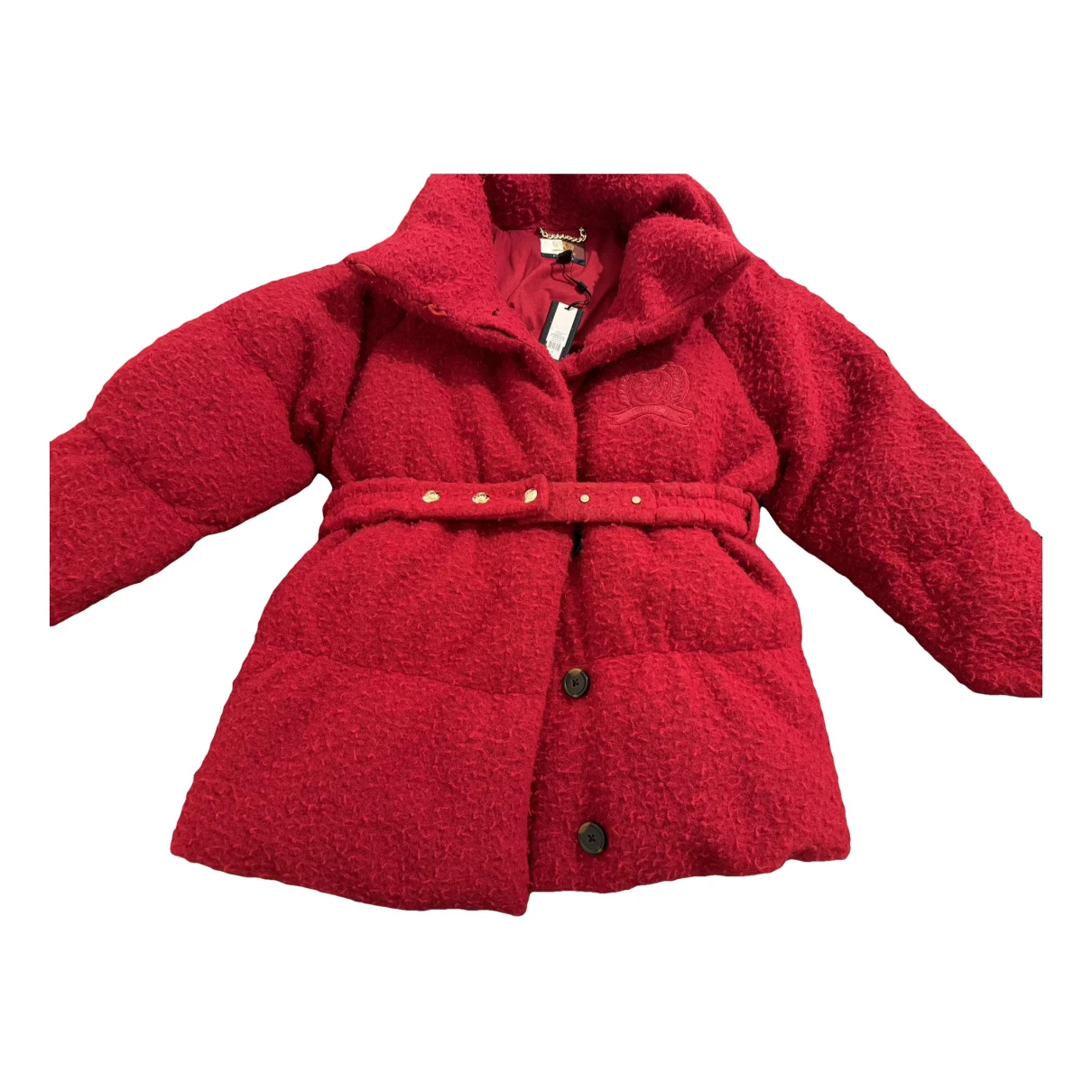 Pre-owned Tommy Hilfiger Wool Puffer In Red