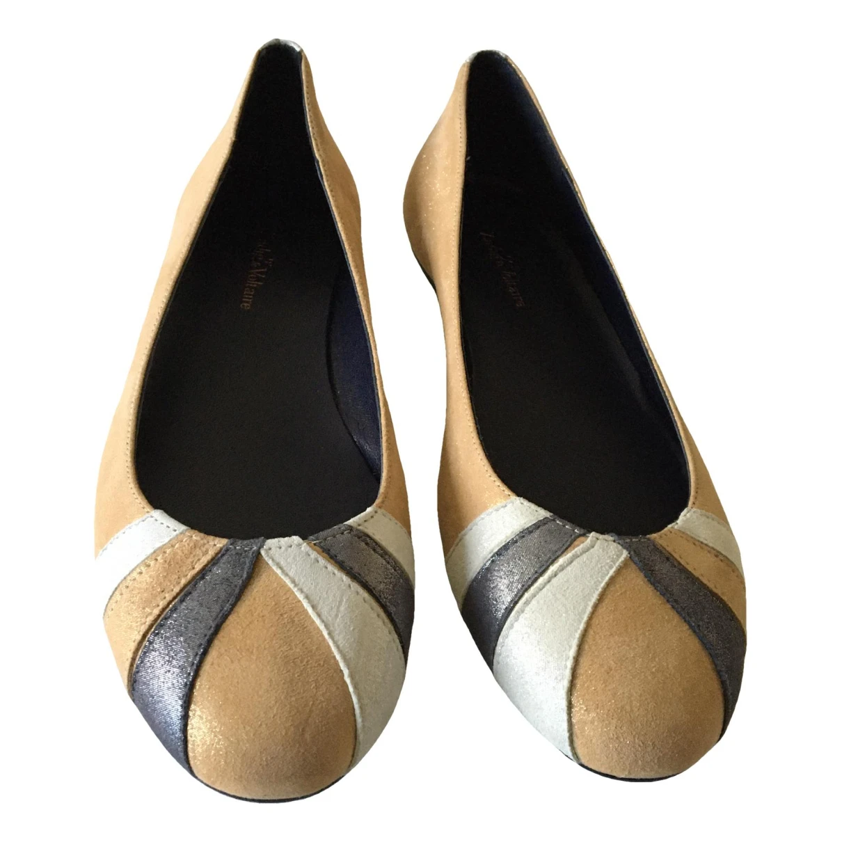 Pre-owned Zadig & Voltaire Leather Ballet Flats In Gold