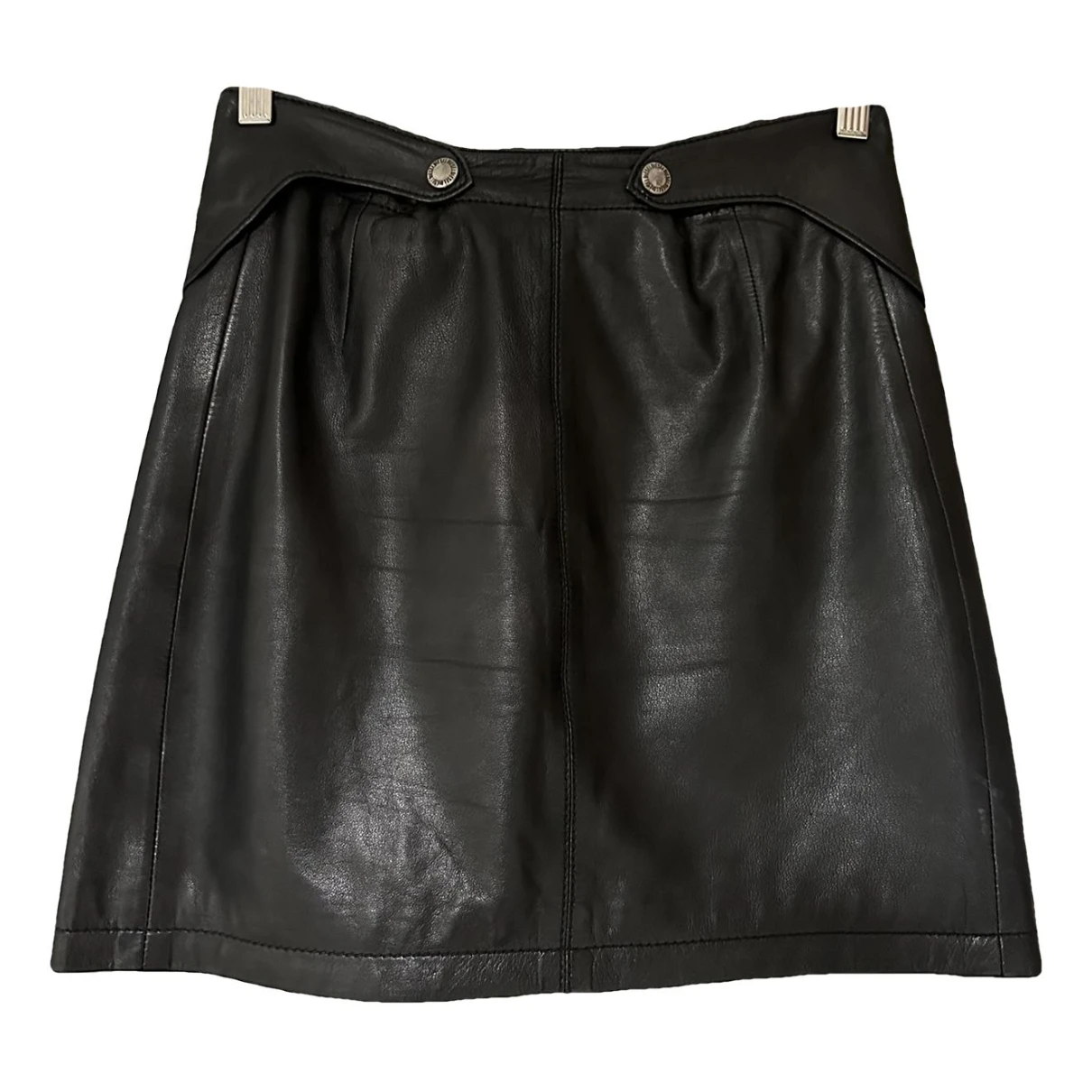 Pre-owned Diesel Leather Mini Skirt In Black