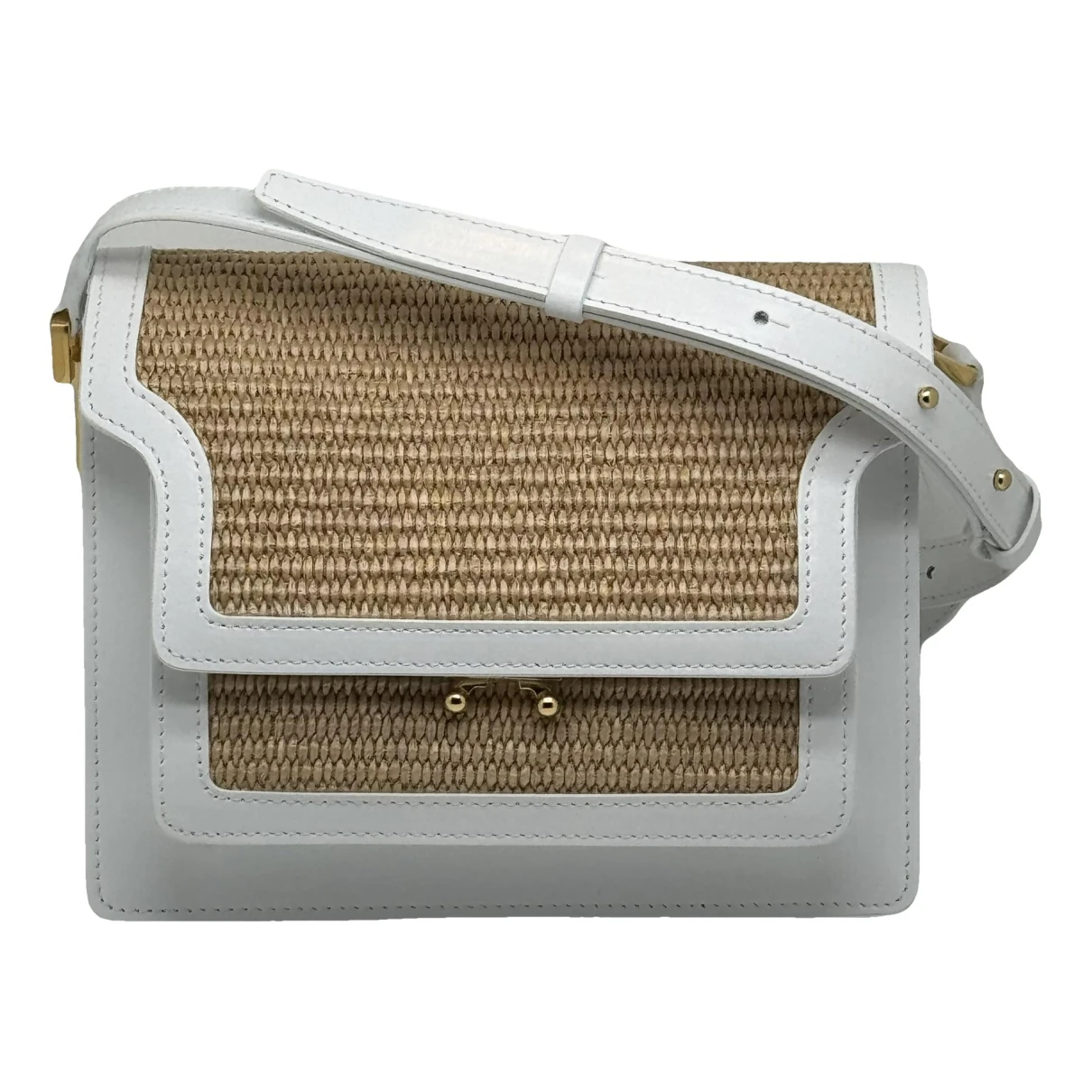Pre-owned Marni Trunk Leather Handbag In White