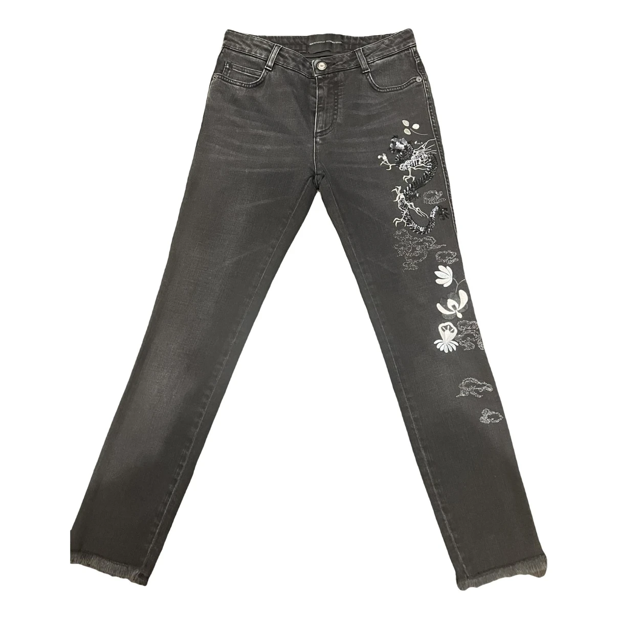 Pre-owned Ermanno Scervino Slim Jeans In Black