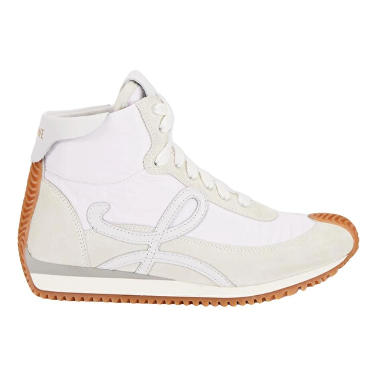 Pre-owned Loewe Flow Runner Leather Trainers In White