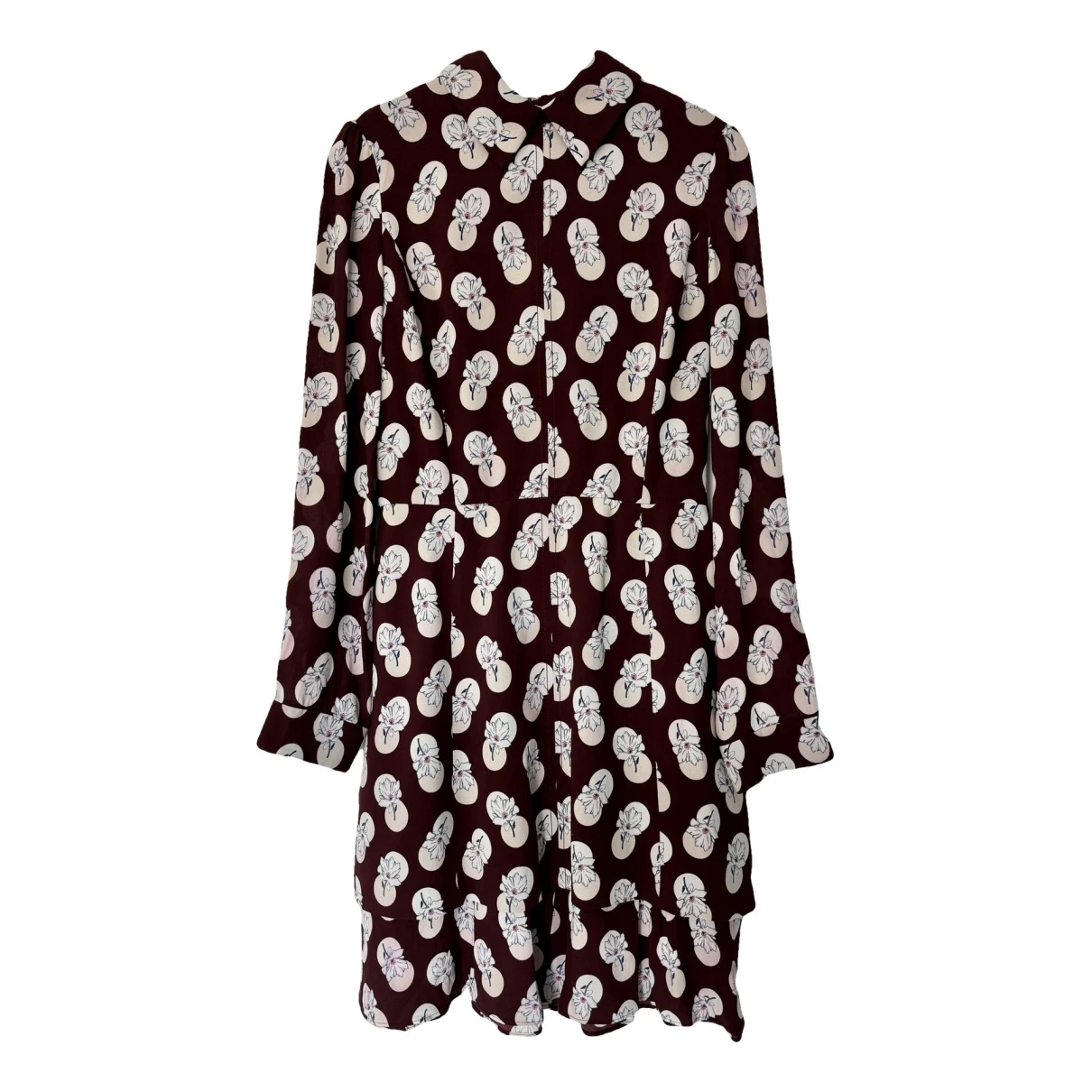 Pre-owned Carven Cashmere Mid-length Dress In Burgundy