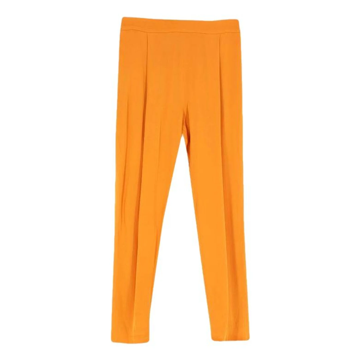 Pre-owned Ermanno Scervino Silk Trousers In Orange